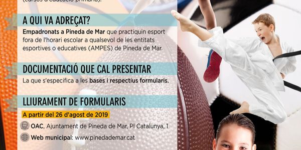 Inici del període de sol·licitud de les noves beques per a la pràctica d’esport extraescolar