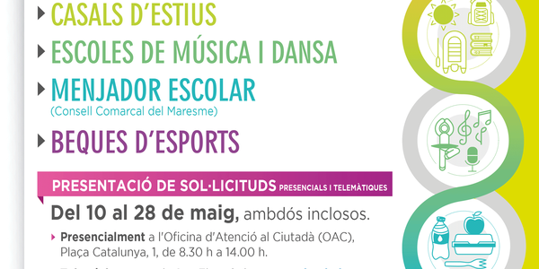Beques d’ensenyament i esport pel curs 2021-22 de l’Ajuntament de Pineda de Mar