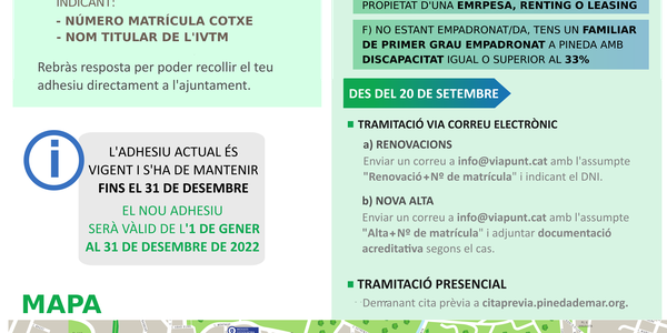 Comença la tramitació de l’adhesiu de resident temporada 2022
