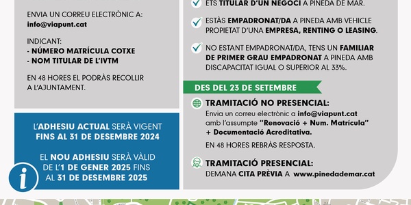 Comença la tramitació de l’adhesiu de resident temporada 2025