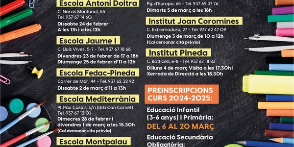 Els centres educatius pinedencs preparen les jornades de Portes Obertes