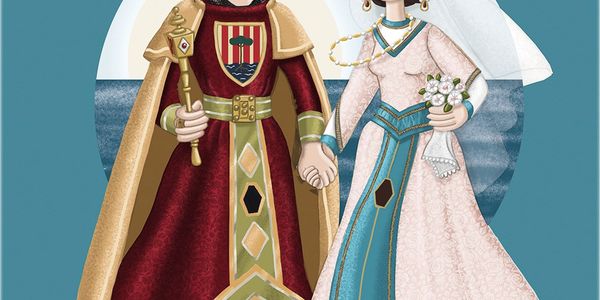 Els Gegants de Pineda s’apropen als més petits