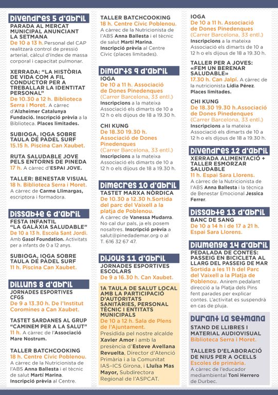Programa Setmana Salut 2024